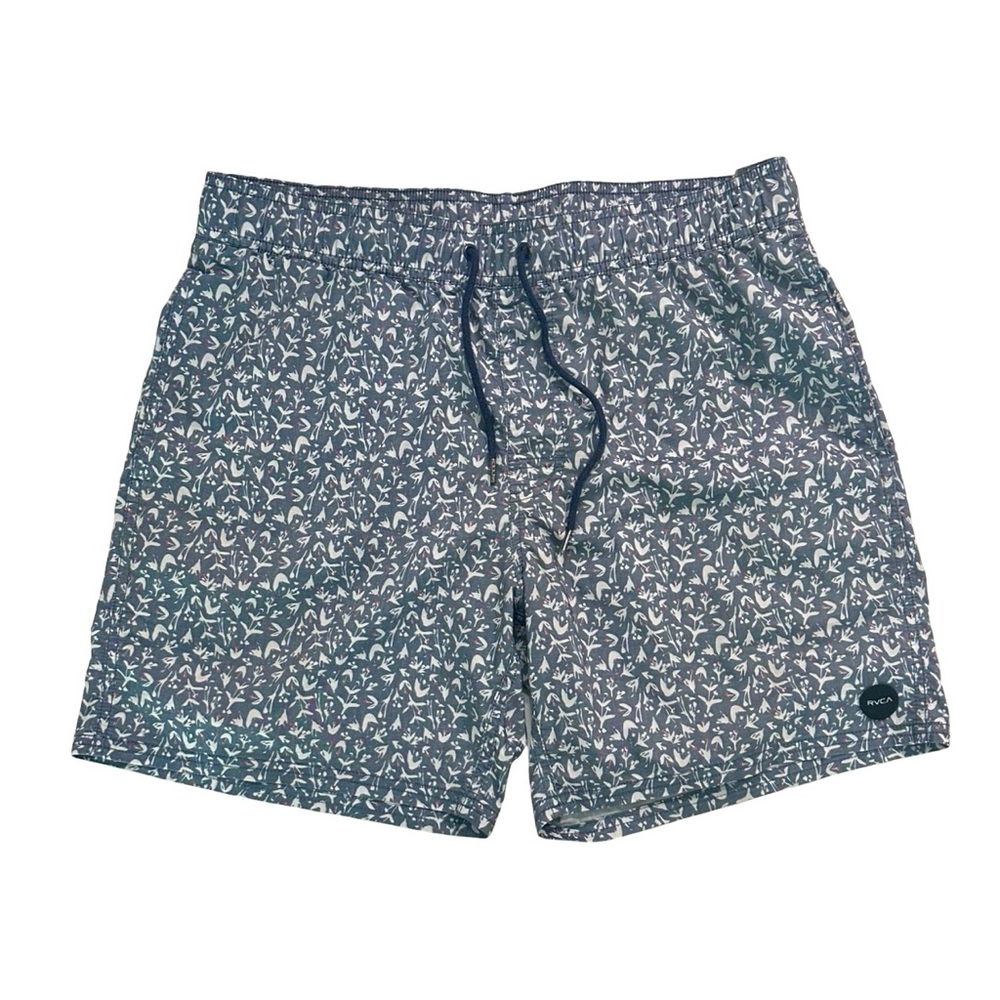 RVCA Men's Swim Shorts Gray Patterned Medium 16”